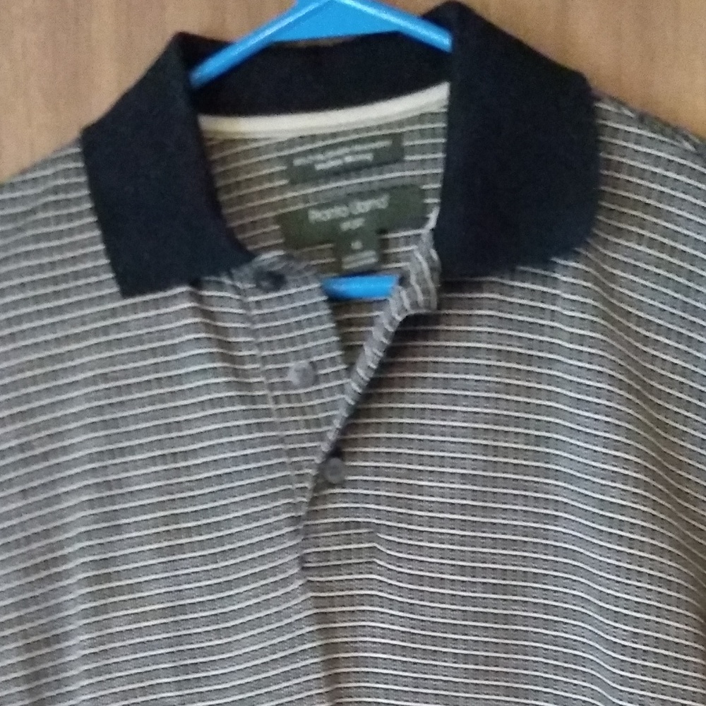 Pronto Uomo Men's Golf/Sport Shirt M Black/Tan - Picture 3 of 5